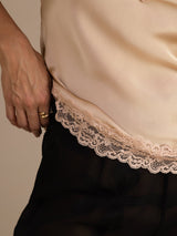 [شامبانيا] SilkSilky-SA Spaghetti Strap V Neck كامي 005