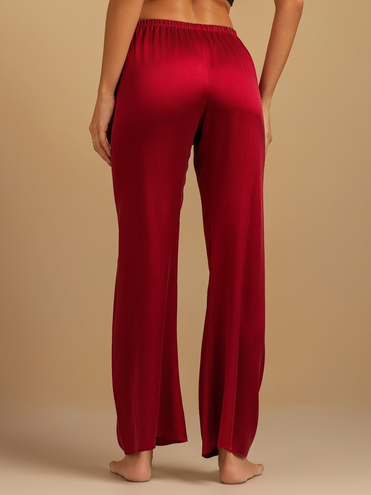 [خمر] SilkSilky-SA 19Momme الحرير Womens Sleep Bottoms 002,