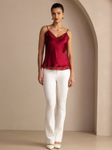[خمر] SilkSilky-SA Spaghetti Strap V Neck كامي 005