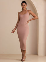 [لون القرنفل] SilkSilky-SA Spaghetti Strap Square Neck فساتين نسائية 003