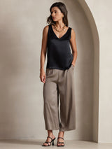 [أسود] SilkSilky-SA Sleeveless V Neck كامي 007