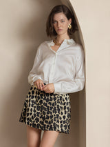 [أبيض] SilkSilky-SA Long Sleeve Lapel Collar بلايز نسائية 004