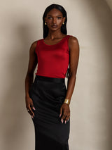 [خمر] SilkSilky-SA Sleeveless Round Neck تي شيرت نسائية 004