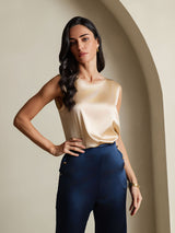 [شامبانيا] SilkSilky-SA Sleeveless Round Neck كامي 003