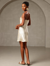 [أصفر فاتح] SilkSilky-SA Sleeveless Cowl Neck فساتين نسائية 002