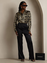 [فهد] SilkSilky-SA Long Sleeve Lapel Collar بلايز نسائية 009