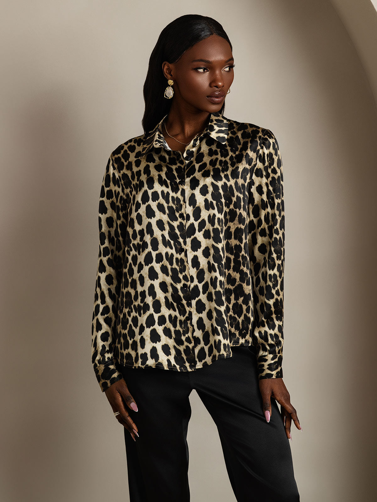 [فهد] SilkSilky-SA الحرير Lapel Collar بلايز نسائية 003