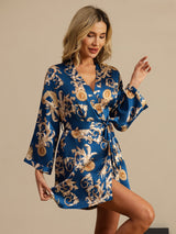 [تنين نيفي] SilkSilky-SA 3/4 Sleeve رداء حمام نسائي 001