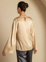 [شامبانيا] SilkSilky-SA Long Sleeve Boat Neck بلوزة 002