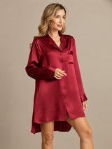 [خمر] SilkSilky-SA Long Sleeve Lapel Collar باس النوم 007