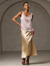 [رمادي الظل] SilkSilky-SA Sleeveless V Neck كامي 002