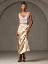[رمادي الظل] SilkSilky-SA Sleeveless V Neck كامي 006