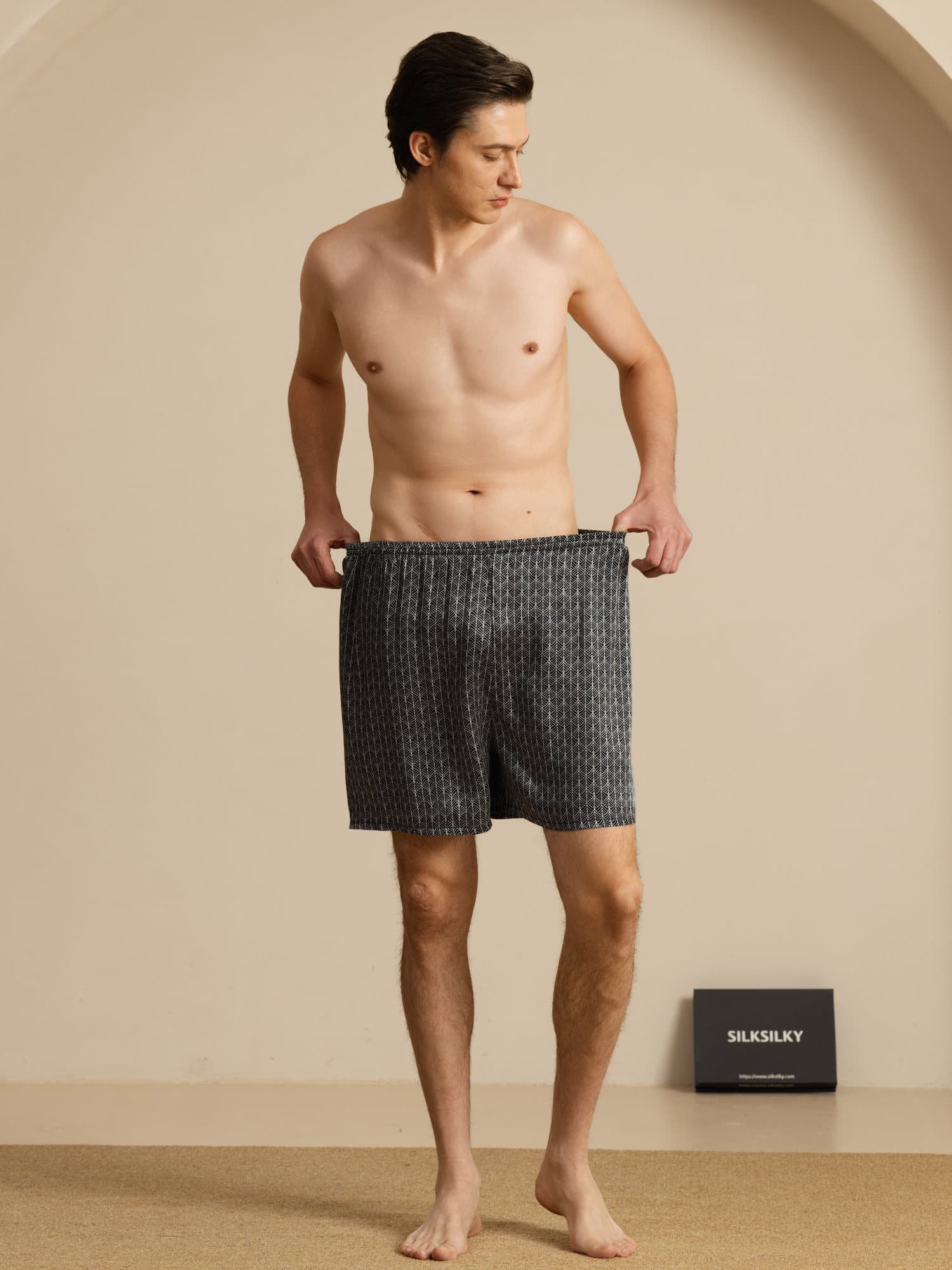 [الجنكة السوداء] SilkSilky-SA Mens Sleep Bottoms 007