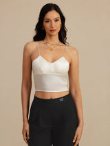 [أبيض] SilkSilky-SA Spaghetti Strap V Neck كامي 003
