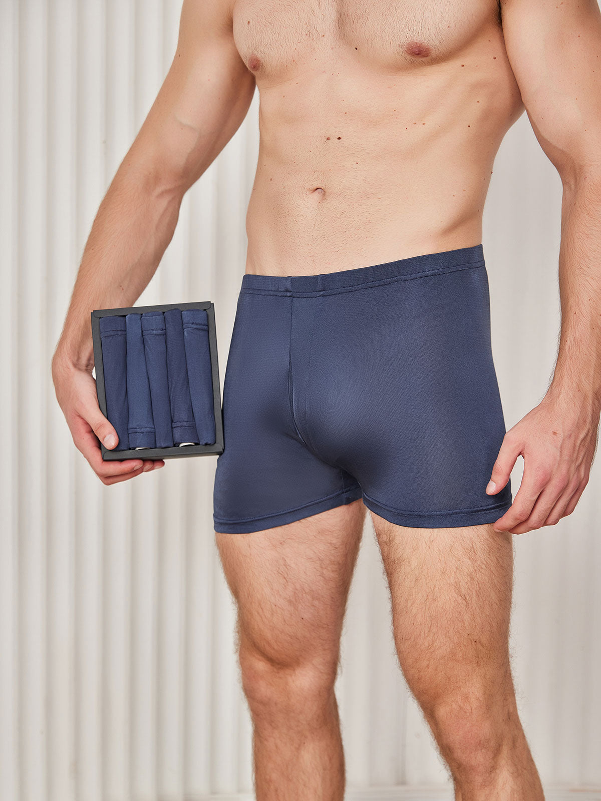 SilkSilky SA محبوك الحرير Mens Underwear أزرقغامق 003