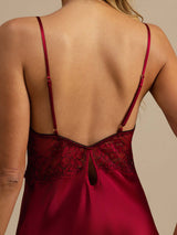 [خمر] SilkSilky-SA Sleeveless Deep V Neck باس النوم 005