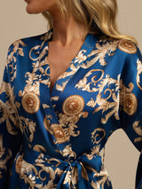 [تنين نيفي] SilkSilky-SA 3/4 Sleeve رداء حمام نسائي 003