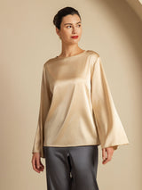 [شامبانيا] SilkSilky-SA Long Sleeve Boat Neck بلوزة 004