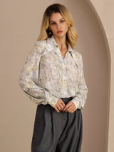 [زهرة الميرمية] SilkSilky-SA Long Sleeve Lapel Collar بلوزة 003