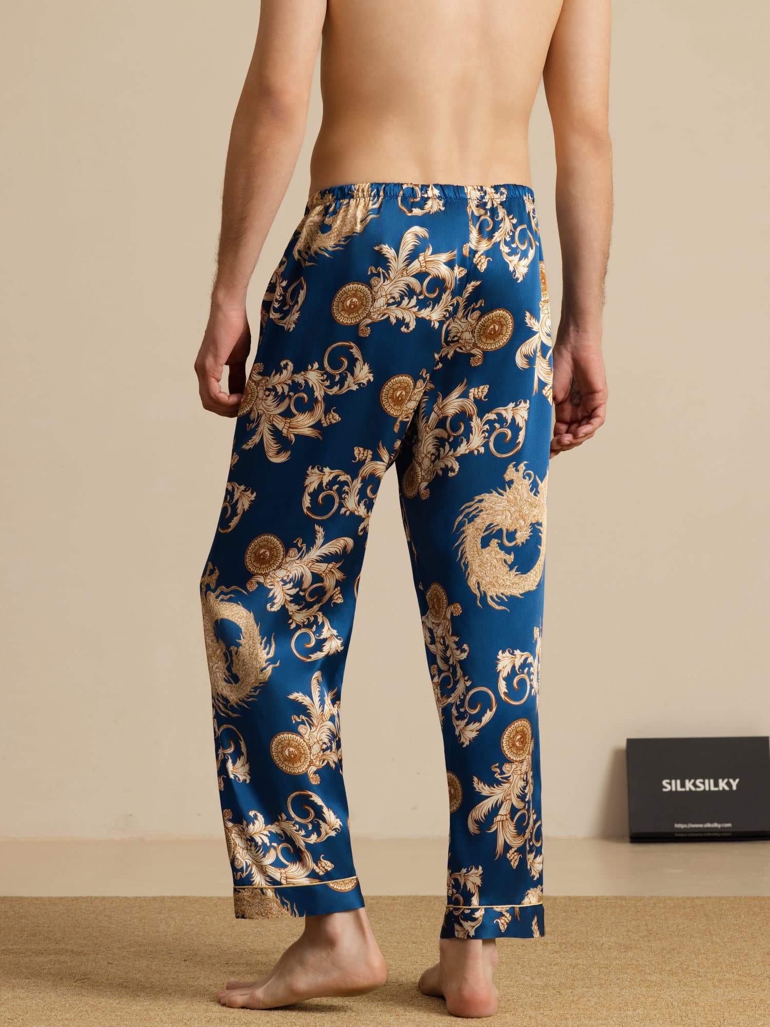 [تنين نيفي] SilkSilky-SA Mens Sleep Bottoms 002