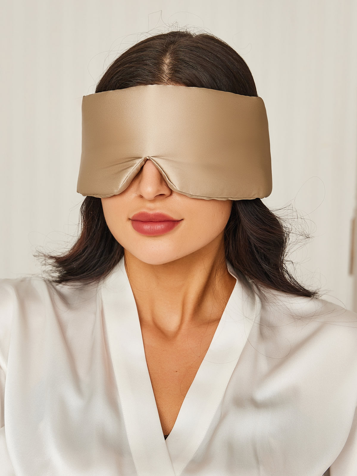 [اللون البيج] SilkSilky-SA 19Momme الحرير الخالص Eye Mask 001
