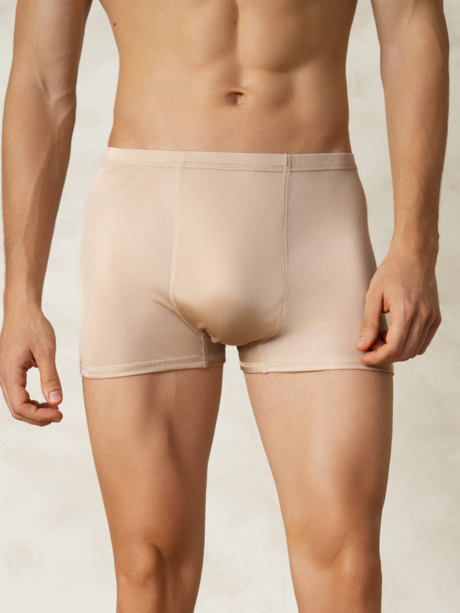 [اللون البيج] SilkSilky-SA محبوك الحرير Mens Underwear 001