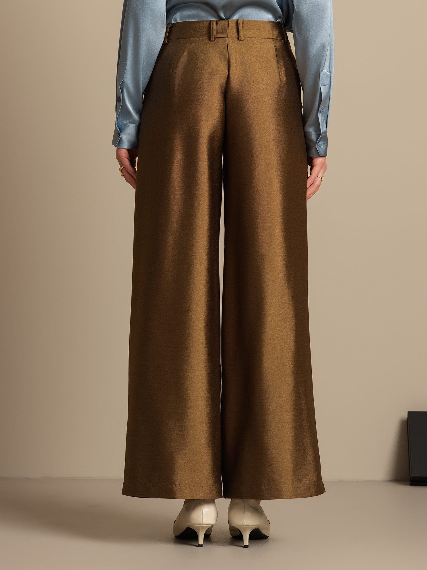 [برونزي] SilkSilky-SA 32Momme الحرير Womens Pants 002,