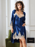 SilkSilky-SA-الحرير-الخالص-أكمام-بثلاثة-أرباع-الأطوال-Nightgown&Robe-Set-أزرق-غامق-006