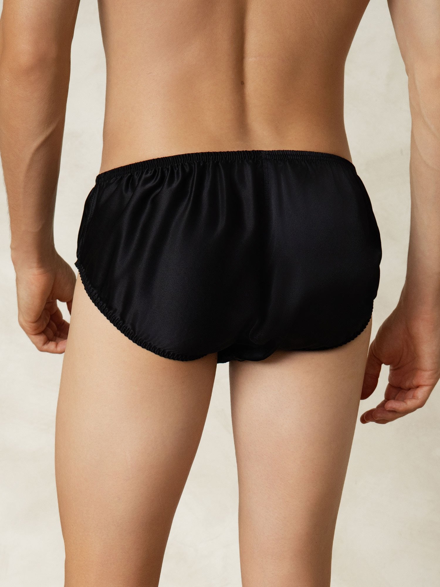 [أسود] SilkSilky-SA الحرير الخالص Mens Underwear 002