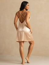 [وردي فاتح] SilkSilky-SA Spaghetti Strap V Neck باس النوم 002