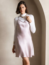 [لافندر] SilkSilky-SA Sleeveless V Neck فساتين نسائية 004