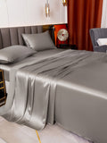 SilkSilky SA 19Momme الحرير الخالص Bedding Set رمادي 006