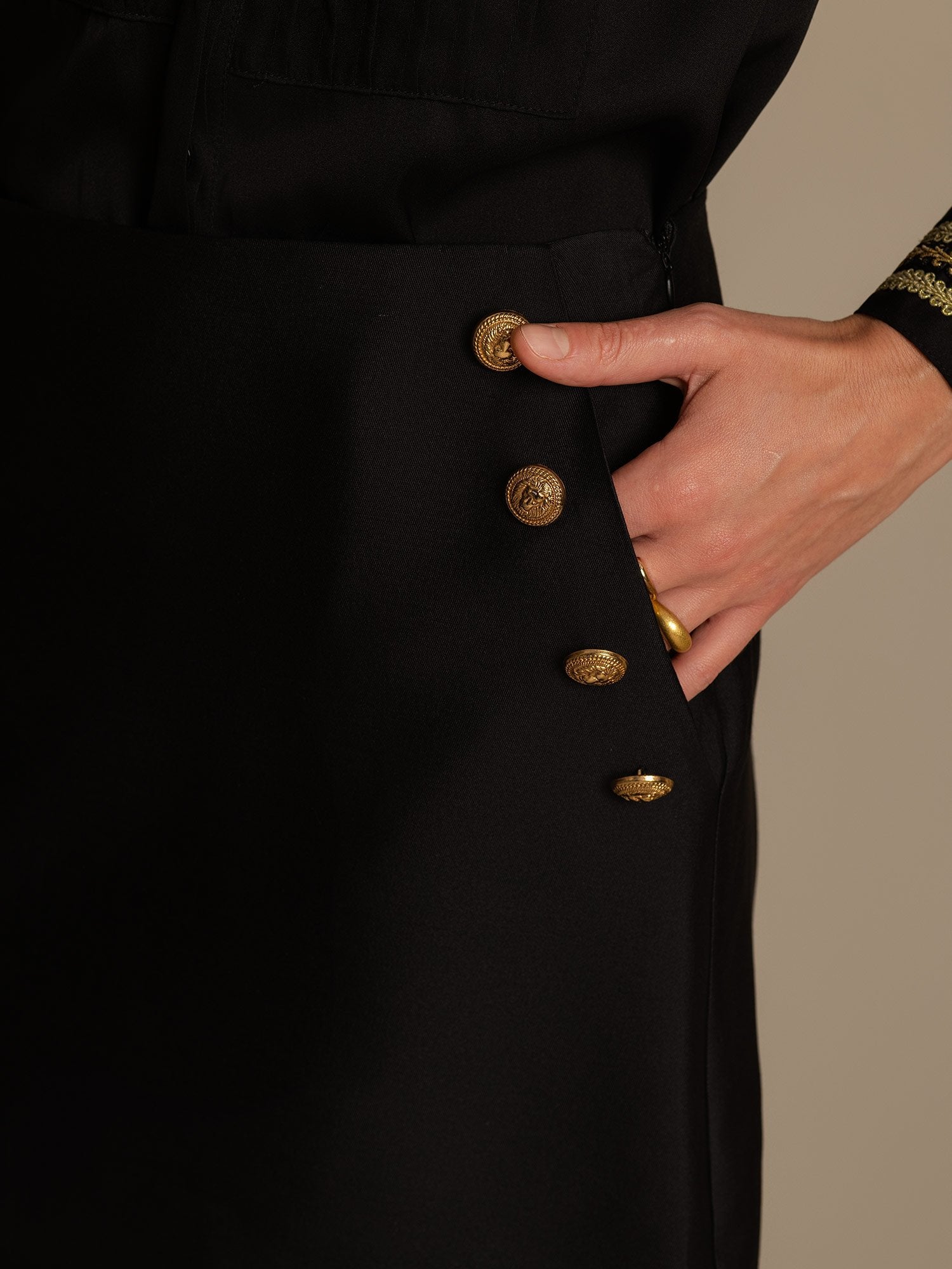 [أسود] SilkSilky-SA 32Momme الحرير Skirt 004,