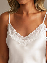 [أبيض] SilkSilky-SA Sleeveless V Neck مجموعة قميص قصير 004