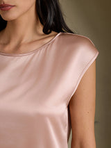 [توسكانا] SilkSilky-SA Cap Sleeve Round Neck تي شيرت نسائية 004