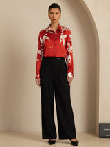 [خمر] SilkSilky-SA Long Sleeve Lapel Collar بلايز نسائية 006