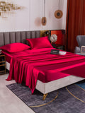 SilkSilky SA 19Momme الحرير الخالص Bedding Set خمر 004