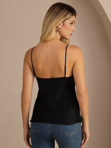 [أسود] SilkSilky-SA Sleeveless V Neck كامي 002