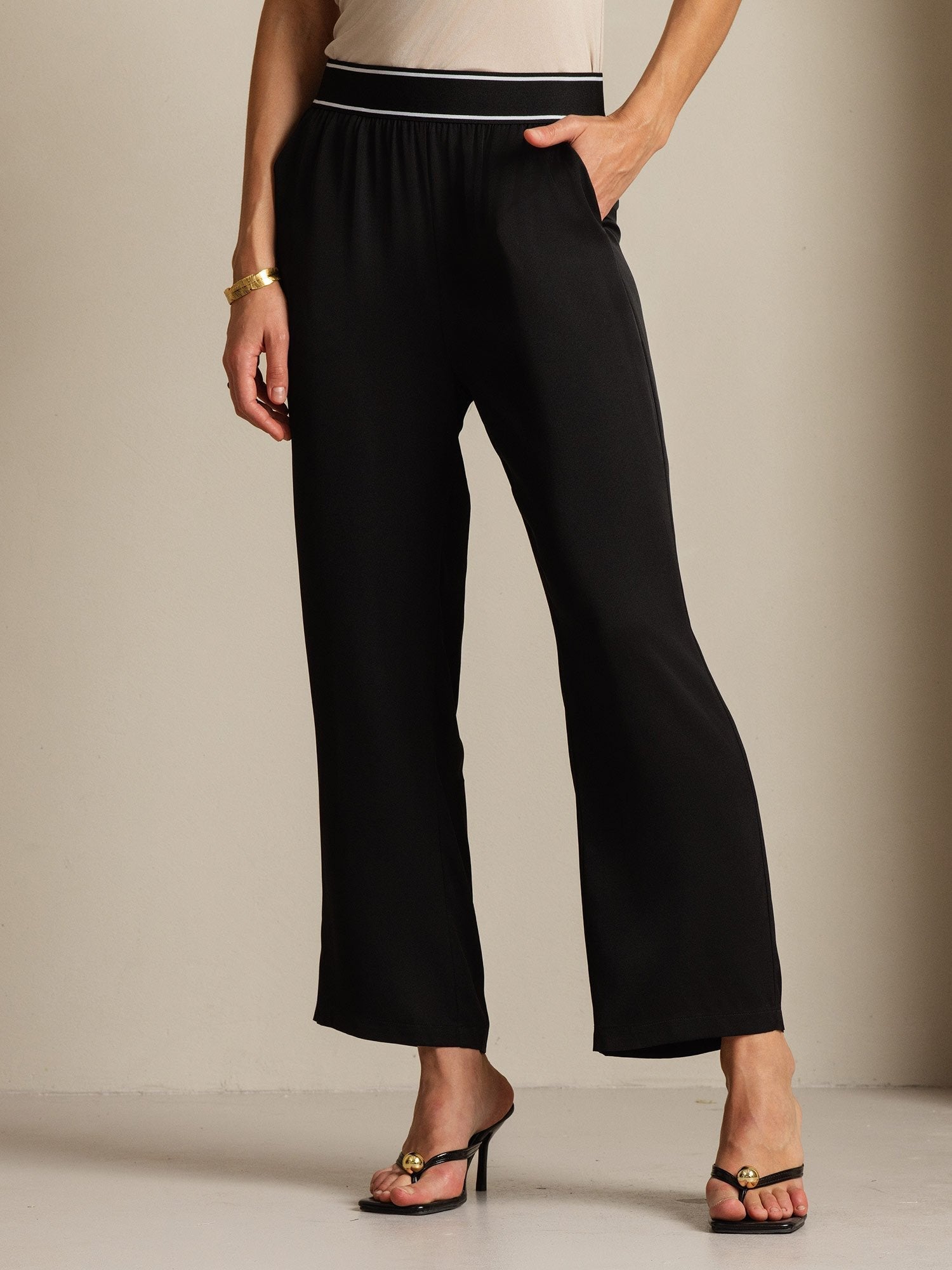 [أسود] SilkSilky-SA 22Momme الحرير Womens Pants 008