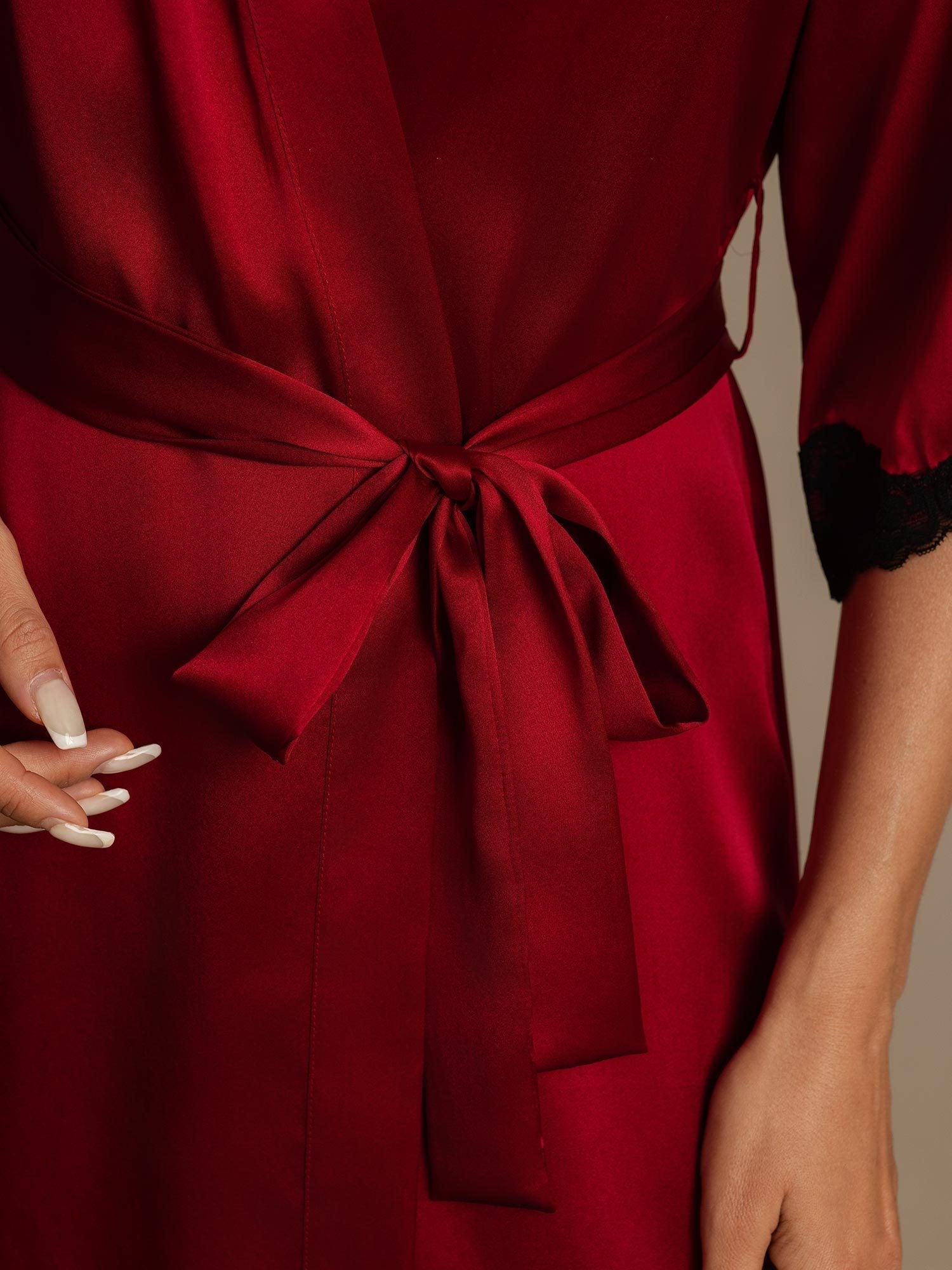 [خمر] SilkSilky-SA الحرير الخالص Womens Robe 005