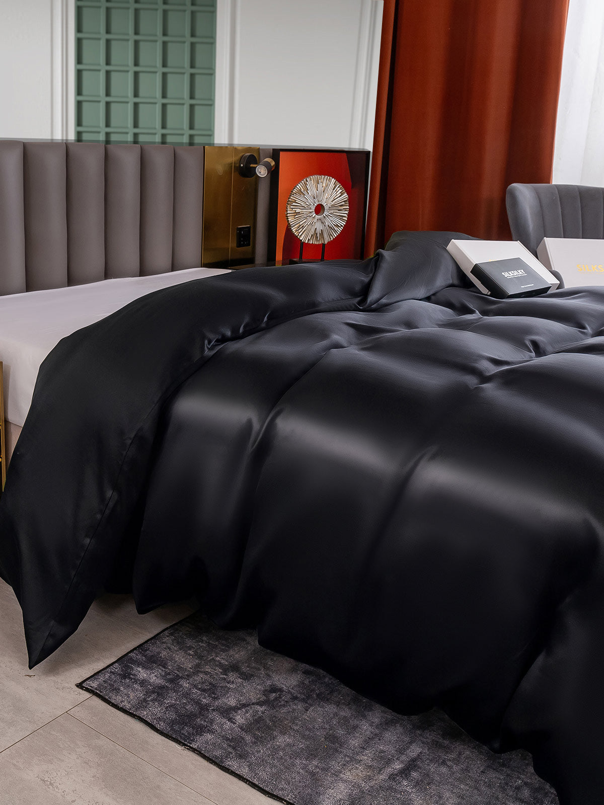 [أسود] SilkSilky-SA 25Momme Duvet Covers 002
