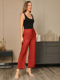 SilkSilky-SA-19Momme-محبوك-الحرير-Womens-Pants-أحمر-005