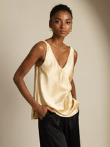 [شامبانيا] SilkSilky-SA Sleeveless V Neck كامي 001
