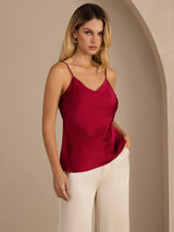 [خمر] SilkSilky-SA Sleeveless V Neck كامي 001