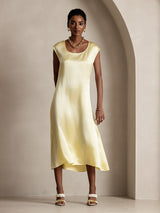[أصفر فاتح] SilkSilky-SA Cap Sleeve فساتين نسائية 001