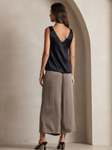 [أسود] SilkSilky-SA Sleeveless V Neck كامي 002