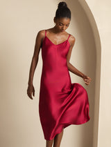 [خمر] SilkSilky-SA Sleeveless V Neck فساتين نسائية 007