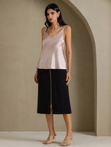 [رمادي الظل] SilkSilky-SA Sleeveless V Neck كامي 007