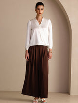 [أبيض] SilkSilky-SA Long Sleeve Blouse 007
