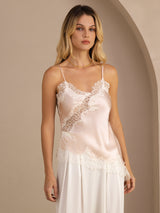 [لون القرنفل] SilkSilky-SA Spaghetti Strap V Neck كامي 001